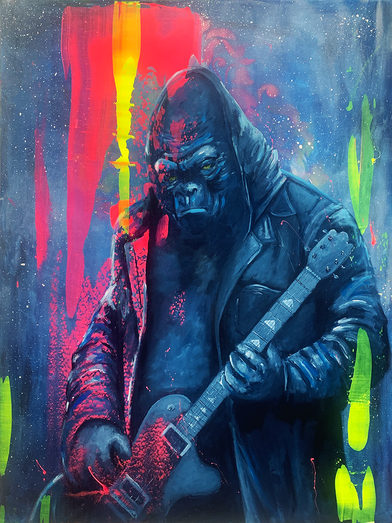 gorilla_playing_guitar_art_painting_art_kunstwerk_innen_charles_castro