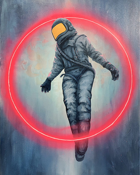 Astronaut_levitation_paiting_art_kunst_circle_neo_light_pink_kreis_arte_blau_blue_astronaut_