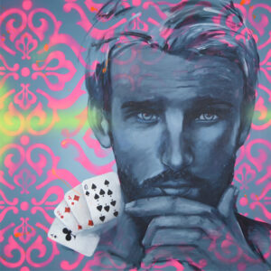 Personal Radiography – Charles Castro beim Malen - Porträt Beispiel - Mann mit Karte