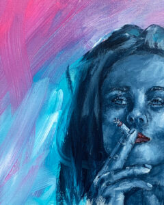 Personal Radiography – Charles Castro beim Malen - Porträt - Frau mit Zigarette